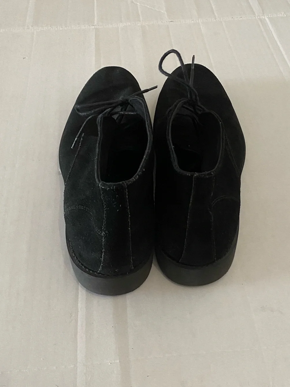 Banana Republic Men's Black Suede Chukka Boots - Classic Lace-Up Size 12